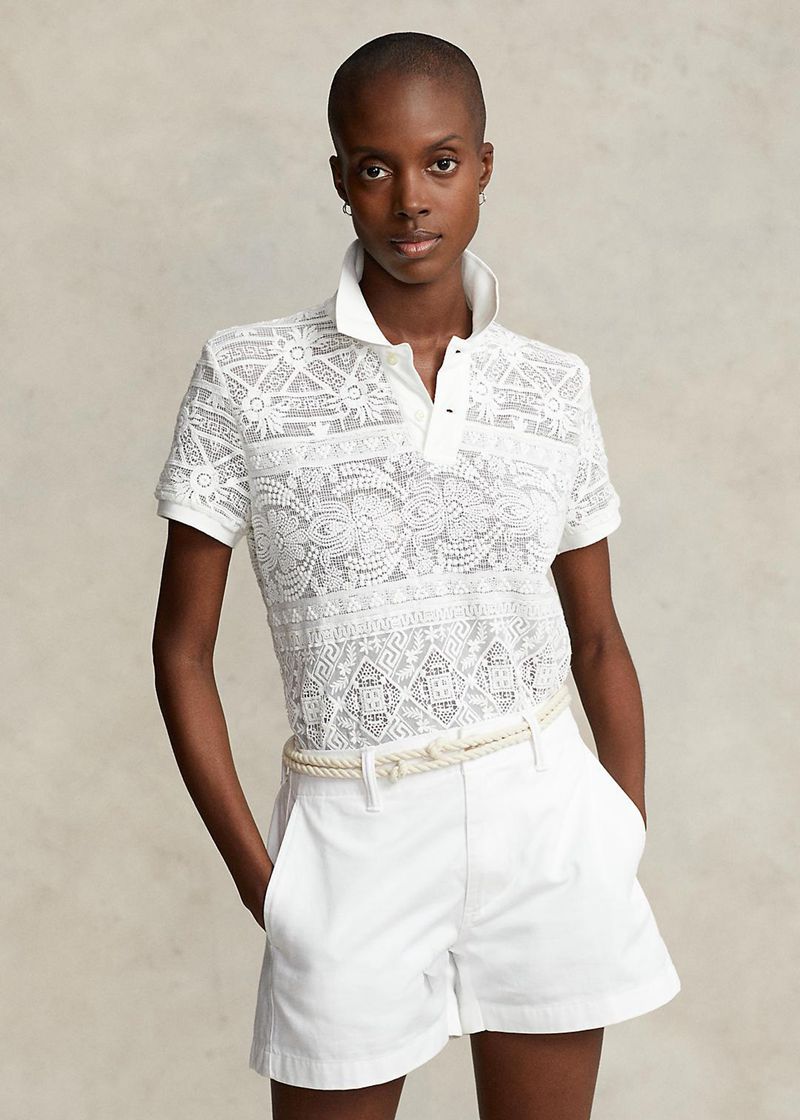 Polowka Polo Ralph Lauren Damska Białe Geometric-Lace 613890-HQE
